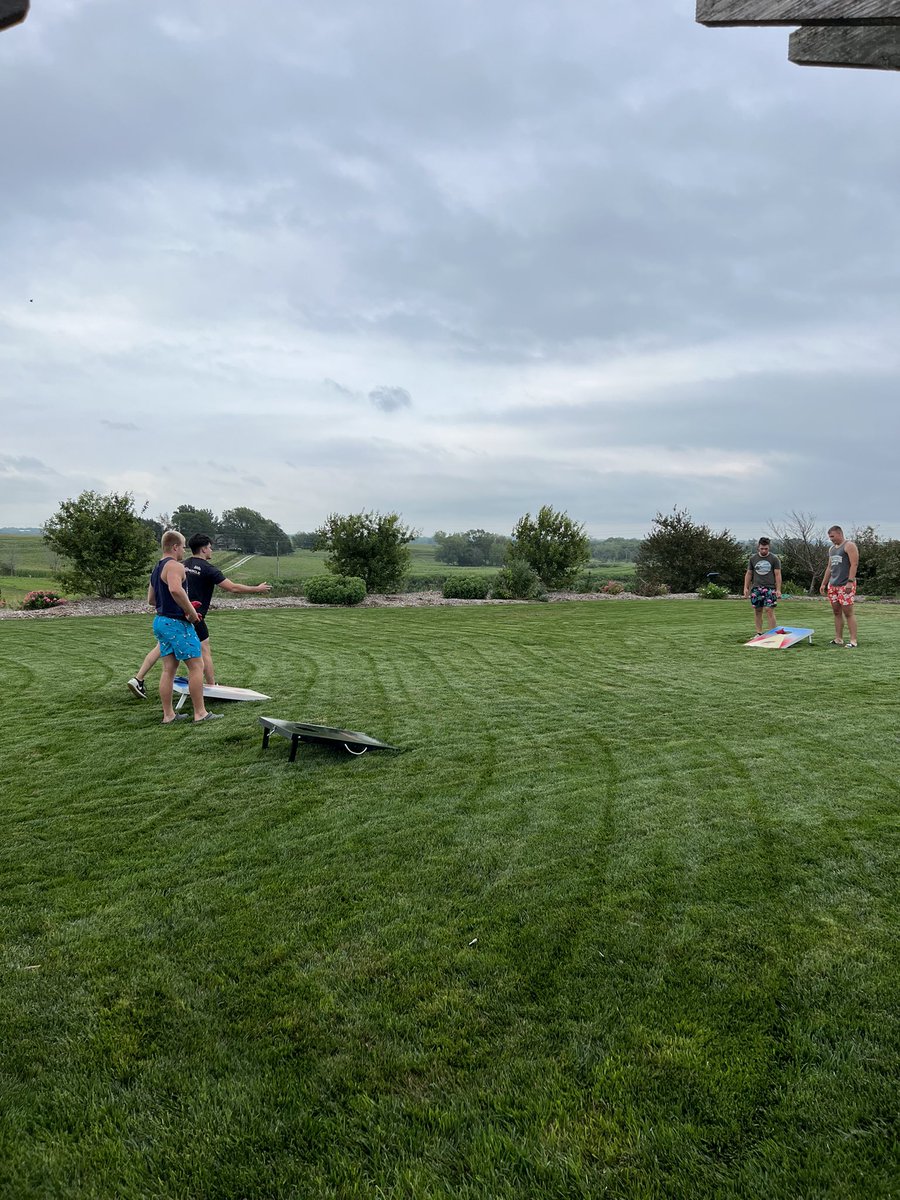 DoaneFootball's tweet photo. Fun fellowship with our seniors tonight. Thanks Tom Sorensen for hosting the guy’s before they start camp. @EdwardJones Crete Nebraska https://t.co/uku3GZPVYP