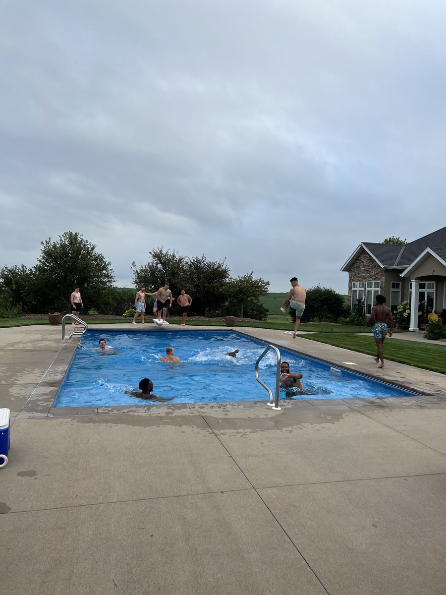 DoaneFootball's tweet photo. Fun fellowship with our seniors tonight. Thanks Tom Sorensen for hosting the guy’s before they start camp. @EdwardJones Crete Nebraska https://t.co/uku3GZPVYP