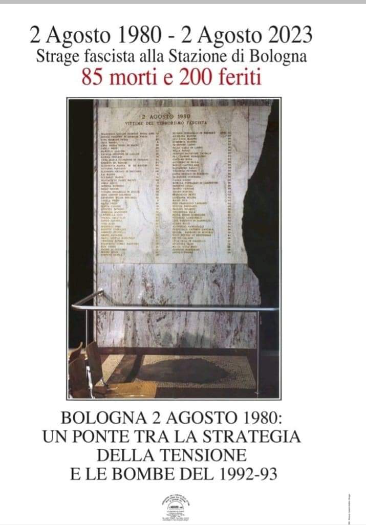 "Dolore, ricordo, verità"
#lamemorianonmuore 
2 agosto 1980 - 2 agosto 2023