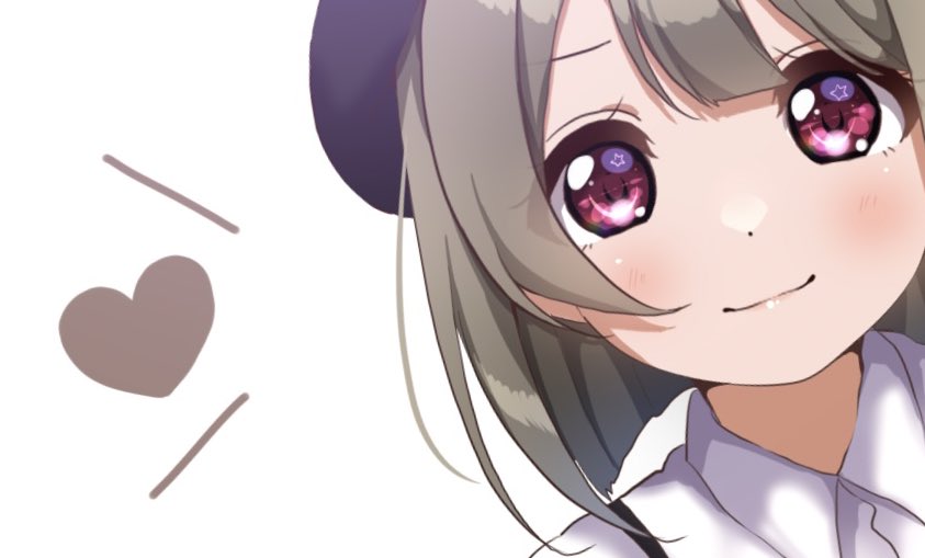 nakasu kasumi 1girl solo heart hat white background shirt smile  illustration images