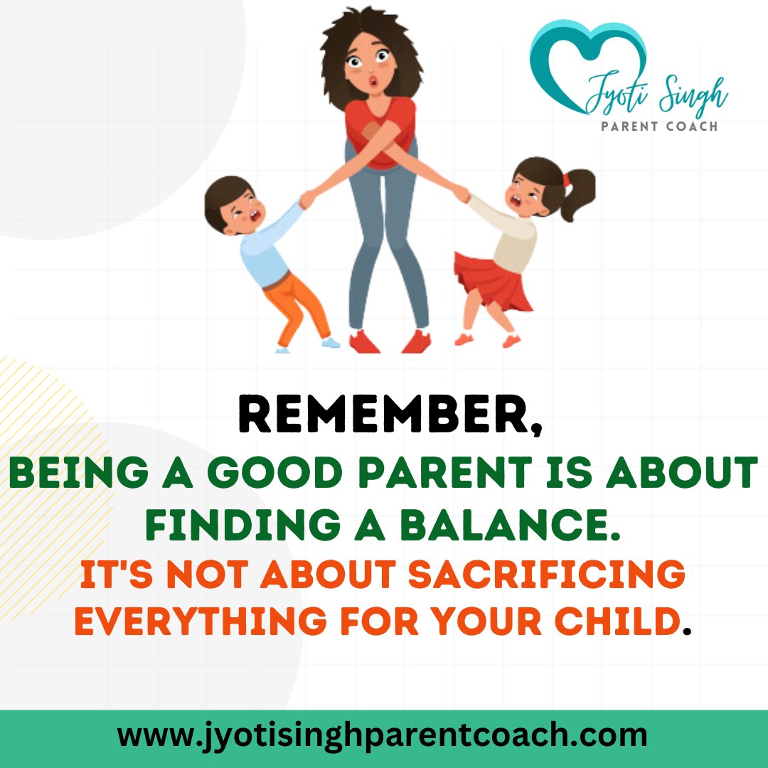 It is a myth that being a good parent means sacrificing all your needs for the child. In fact, good parenting is about finding a balance between the needs of the child and the needs of the parent. This means taking care of yourself so that you can be the best parent possible.