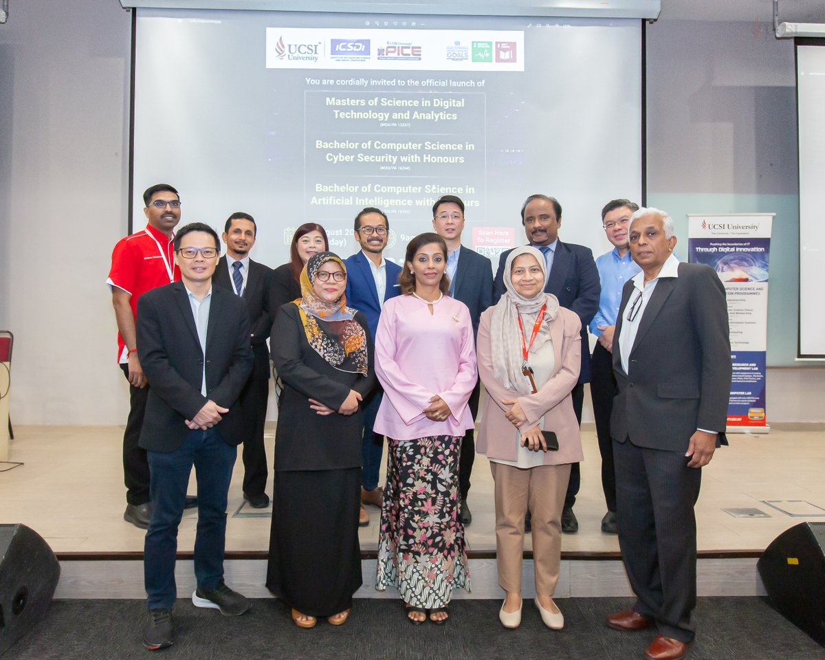 ucsiuniversity's tweet image. UCSI University is proud to announce the launch of new education programmes under the esteemed Institute of Computer Science and Digital Innovation (ICSDI).

#ucsi #ucsiuniversity #programmelaunch #icsdi #it #digital #innovation #computerscience