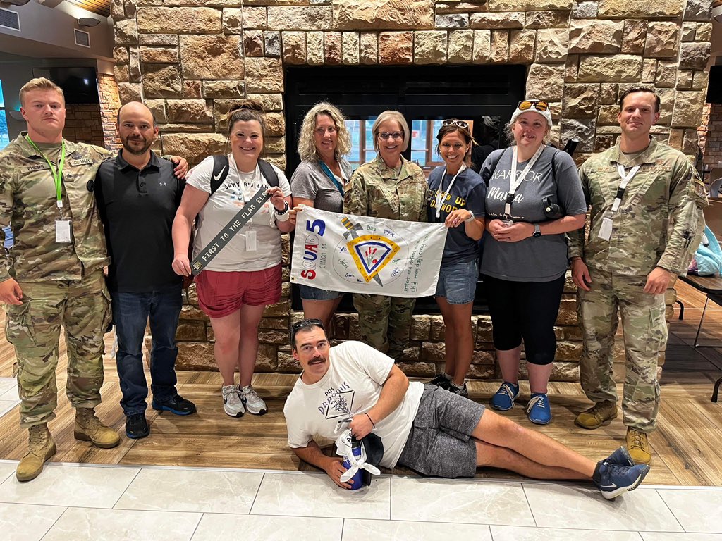 Hanging at the Educator Leadership Rendezvous the next few days… Squad 5 starting strong with the first streamer for our guidon! #firsttotheflag #10percentbolder #ELR #LevelUp307 <a href="/wyoguard/">Wyoming National Guard</a>
