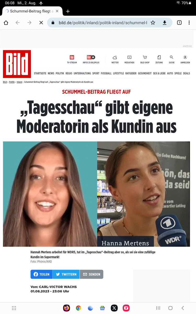 Man kann ja froh sein das die Dame von der Ard im #Penny sich vor der Kamera nicht mit dem teuren Wurstwasser einrieb.