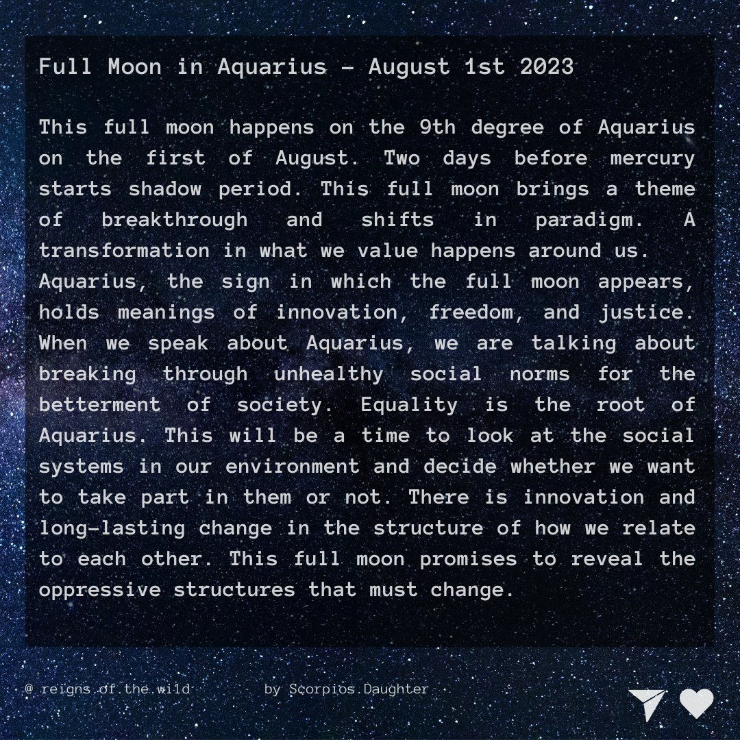 ScorpioDaughter's tweet photo. Moonly Forecast
#Aquarius #Fullmoon
#aquariusfullmoon #astrology https://t.co/v53xTLIoQS