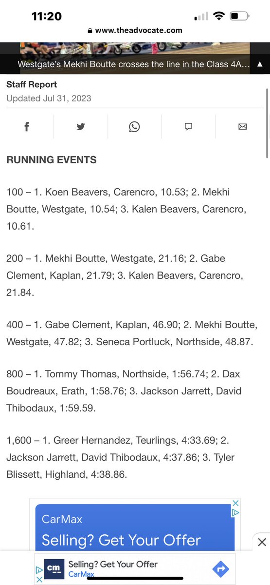 SenecaPortlock's tweet photo. Proud to say I’m apart of the Acadiana All-Metro Track Team! Very tough area with lots of talent and competition! Not done yet though.
#senioryearloading https://t.co/2nLz8gD418
