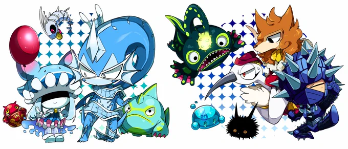 これはグッズ用に描いてた魔海軍!サークルカットとか後書きに描いてた魔界軍!遅くなったけどオレカバトル11歳の誕生日おめでとう 愛してるぞ…