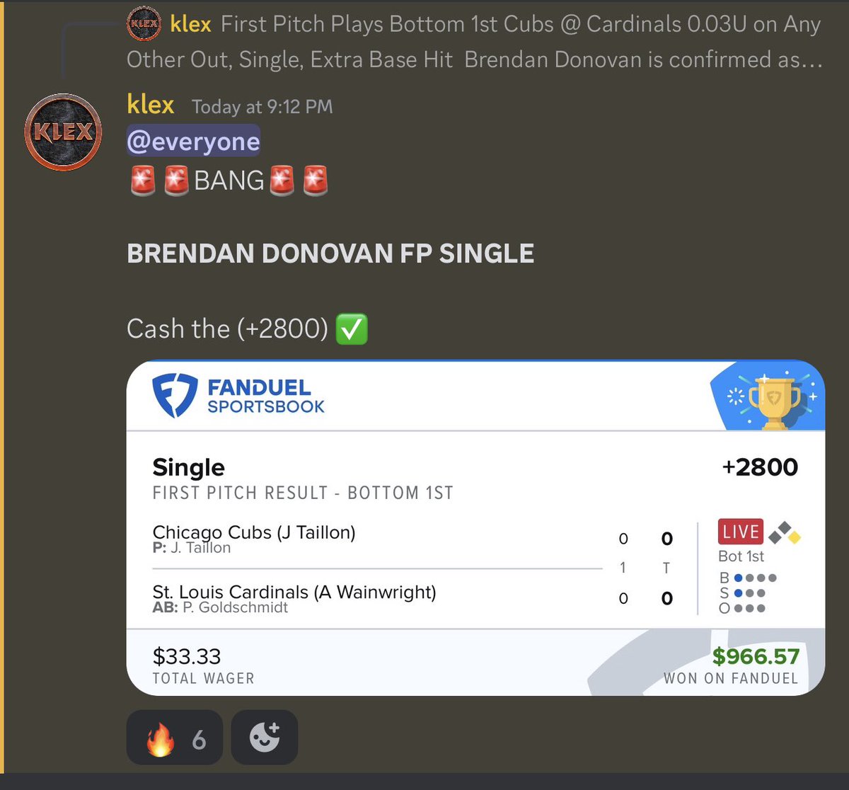 🚨GIVEAWAY🚨

I will be giving away TEN FREE 1 Year VIP Access to my new discord. 

All you have to do:
✅ Like this post.
🔄 Retweet this post. 
🚨Follow @BetNation_

Yes, members already in the discord can enter too - and I will refund you completely. 

#GamblingTwitter