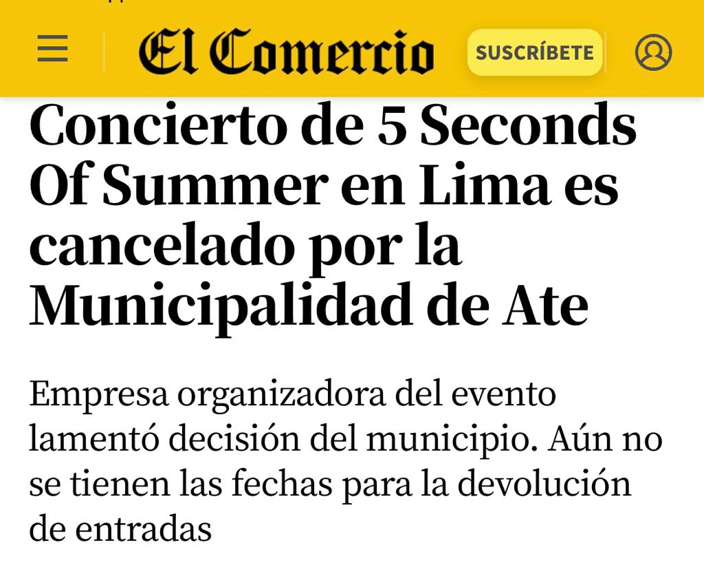 salhuanacavides's tweet photo. CONCIERTO MUSICAL CANCELADO POR MUNICIPIO DE ATE A POCAS HORAS DE INICIO, ANTE LA INDIGNACIÓN DE MILES DE JÓVENES. 
Improvisación, falta de respeto, ineptitud, negocios que pierden (Transporte, polos, recuerdos, comida, bebidas, etc) y menoscabo de imagen internacional del Perú. https://t.co/uYROBW5Aha