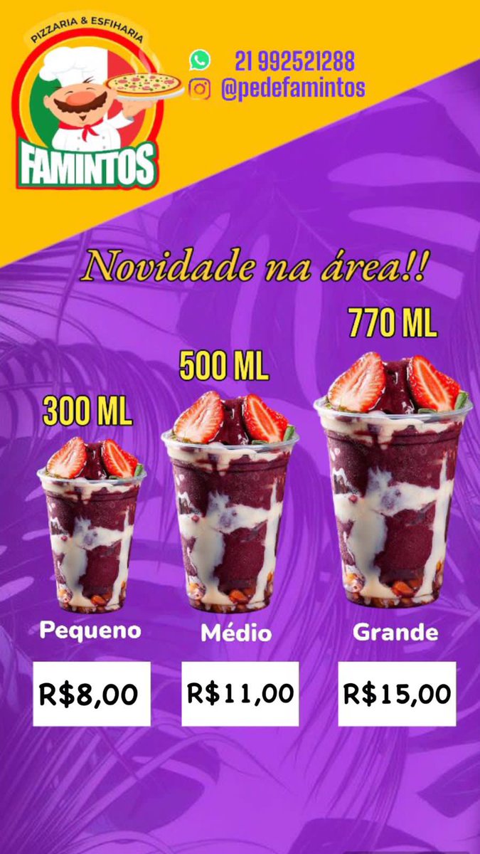 Famintospizzar1's tweet photo. Venha conferir a novidade da Famintos 😍🙌 https://t.co/UImDmATTpR