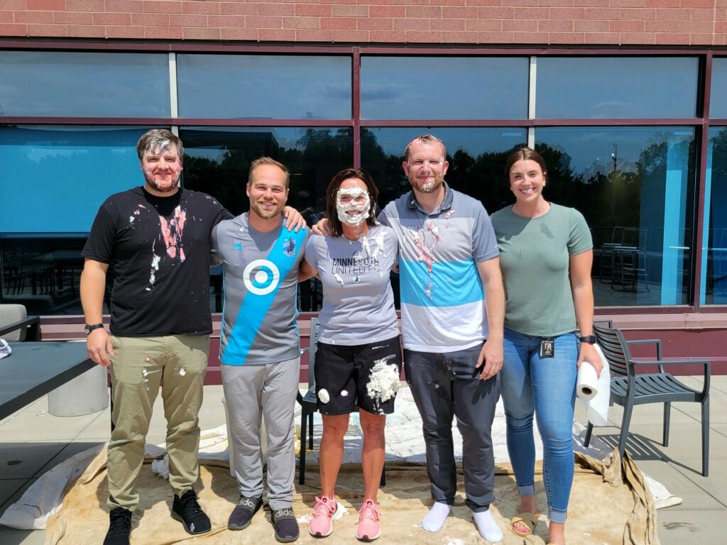 I am beyond fortunate to work with these fabulous people and their awesome team members! Their commitment to our fans is seriously next level, so when they choose “pie the boss” as a reward, we’re all in. 💪💪
#MNUFC #PieIntegrity