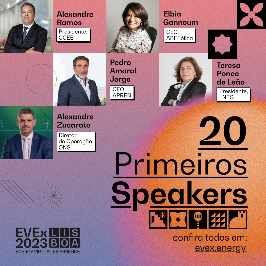 Com muita honra, anunciamos as primeiras 20 personalidades de renome e prestígio nos mercados energéticos da Península Ibérica e da América Latina confirmadas para o #EVExLisboa2023. 🤗⚡️
Acesse evex.energy e confira todos os nomes!
