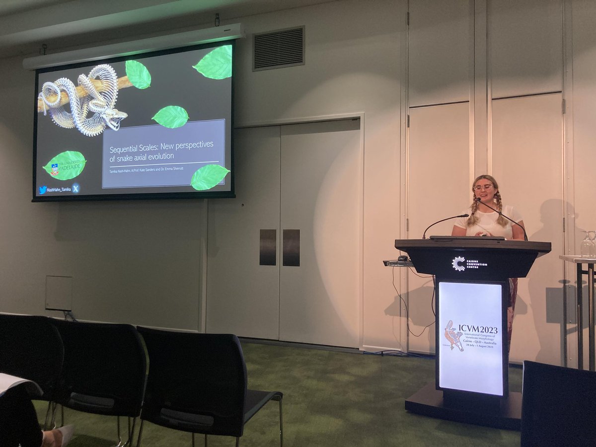 First conference completed! 
It was a pleasure to present our work on the evolution of snake vertebral columns! 

Thanks for having us #ICVM2023 
<a href="/DrEmSherratt/">Emma Sherratt</a> <a href="/Ammresh1/">Ammresh</a> <a href="/FolwellMegan/">Megan Folwell</a>