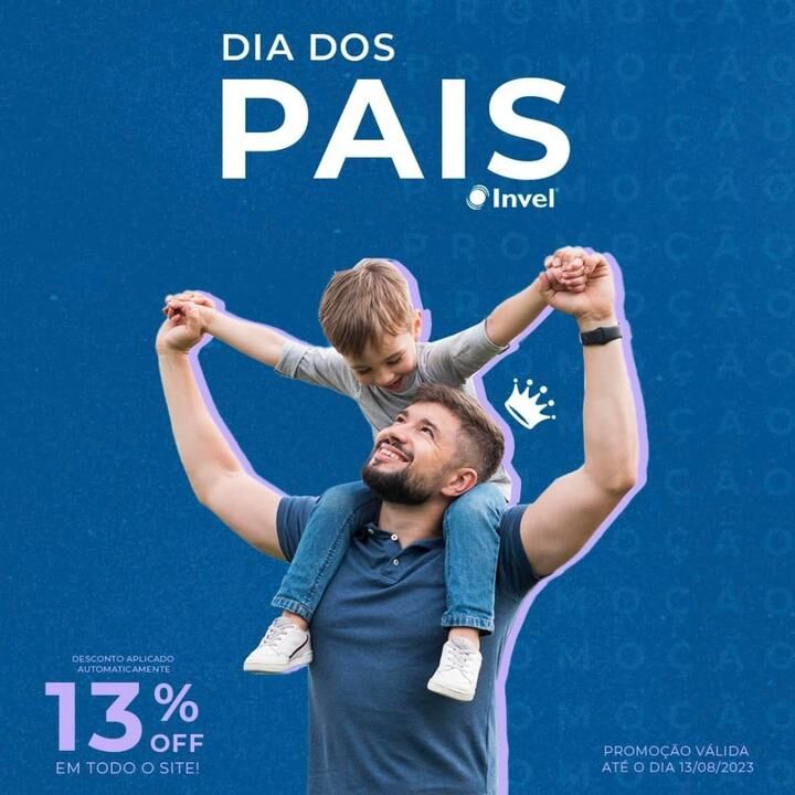 Invel's tweet photo. O Dia dos Pais está chegando!
Aproveite essa data tão especial e dê saúde de presente a quem mais te ama.
Entre agora mesmo no site da INVEL e garanta o presente do seu pai com 13% DE DESCONTO 🤩

Mas corra porque a promoção é só até dia 13 de Agosto 🤩 https://t.co/YV82ZWT9nA
