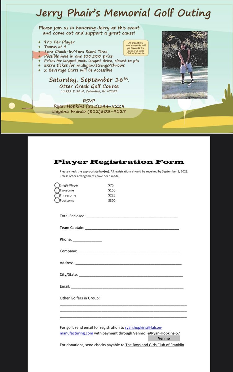 DylanPhair10's tweet photo. Hey everybody! This is a special event for my family and I and we would love if everybody would join in memory of my dad who is loved by so many! It will be a great day and going to a good cause as all proceeds and donations will be donated to the Franklin boys and girls club! ❤️ https://t.co/tH59OGCTnE