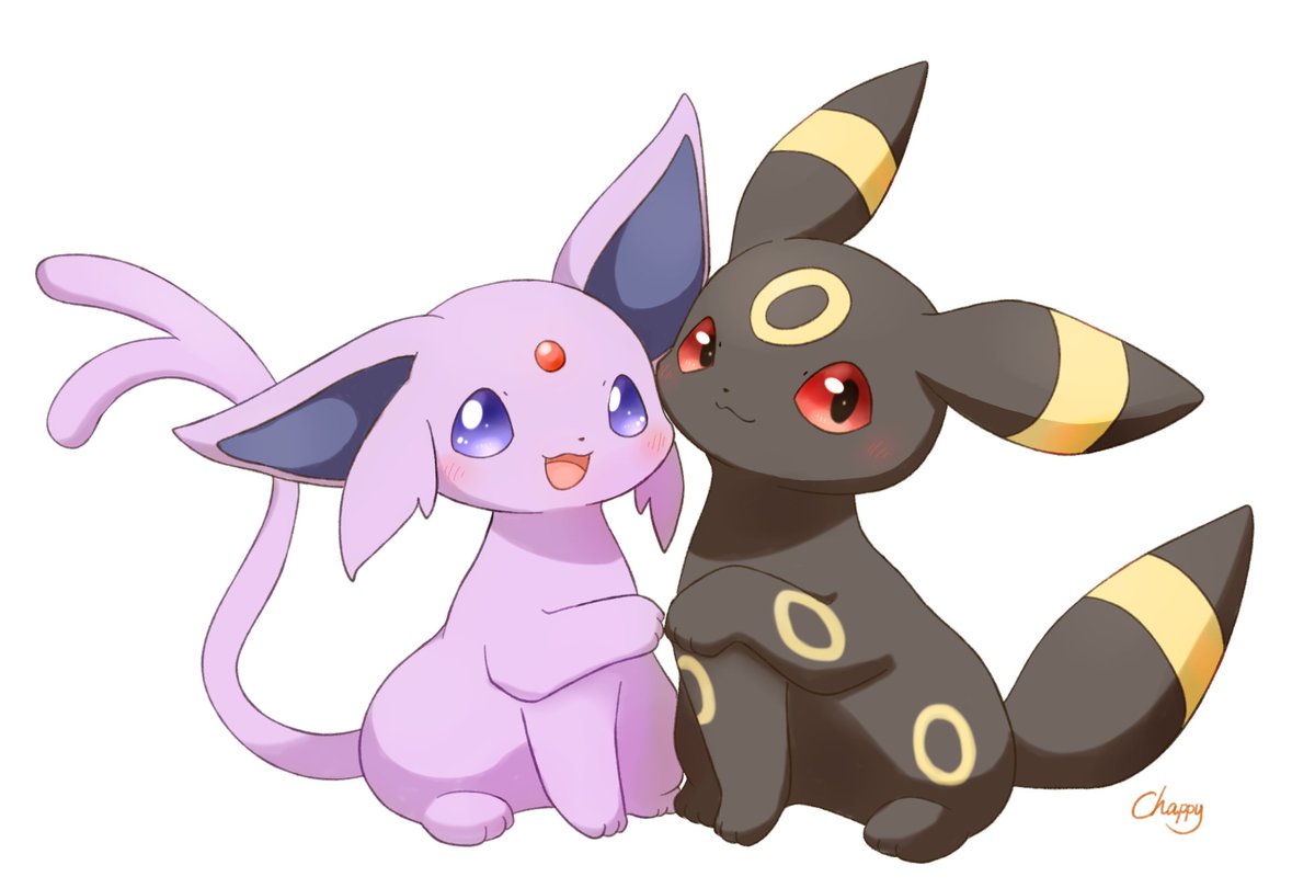 エーフィ ,ブラッキー 「#エフィブラの日 過去絵ですがお祝い