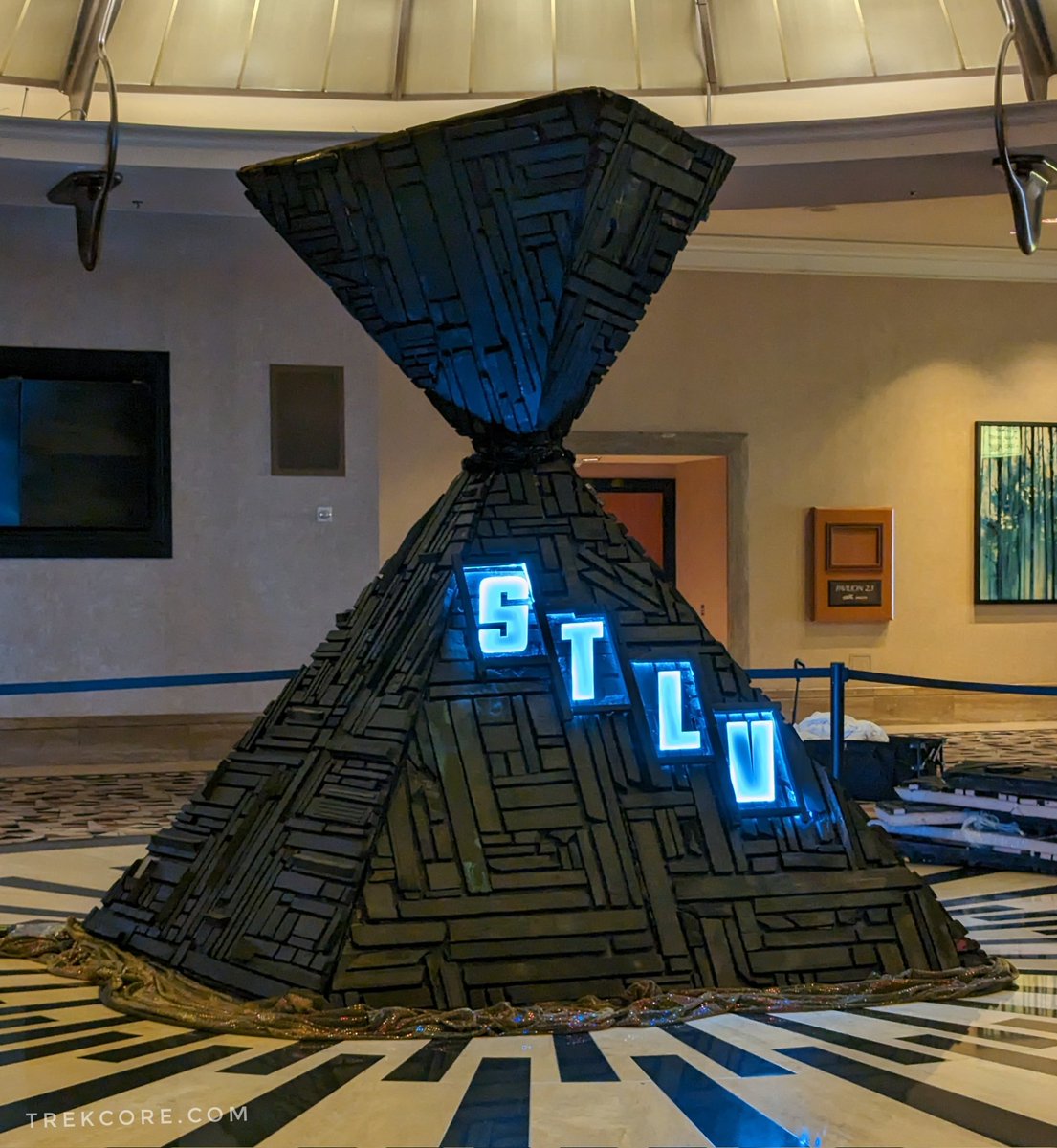 TrekCore's tweet photo. We're just one day away from the opening of #STLV 2023 in Las Vegas!

Here's a sneak preview of the new signage at the entry to @CreationEnt's registration area. https://t.co/xkBWkNcAej