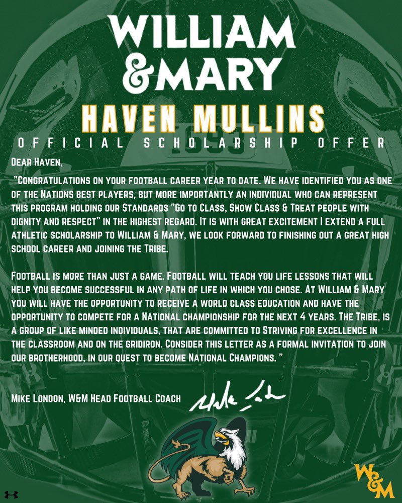 Thankful, Blessed, Committed! #TribeNation #Blessed @WMTribeFootball @CoachMikeLondon @CoachDowl @Coach_Armstrong