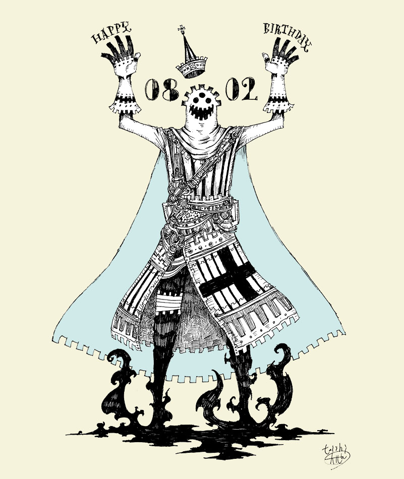 「毎日誰かの誕生日! 8月2日生まれの方、お誕生日おめでとうございます。 8/2生」|大志のイラスト