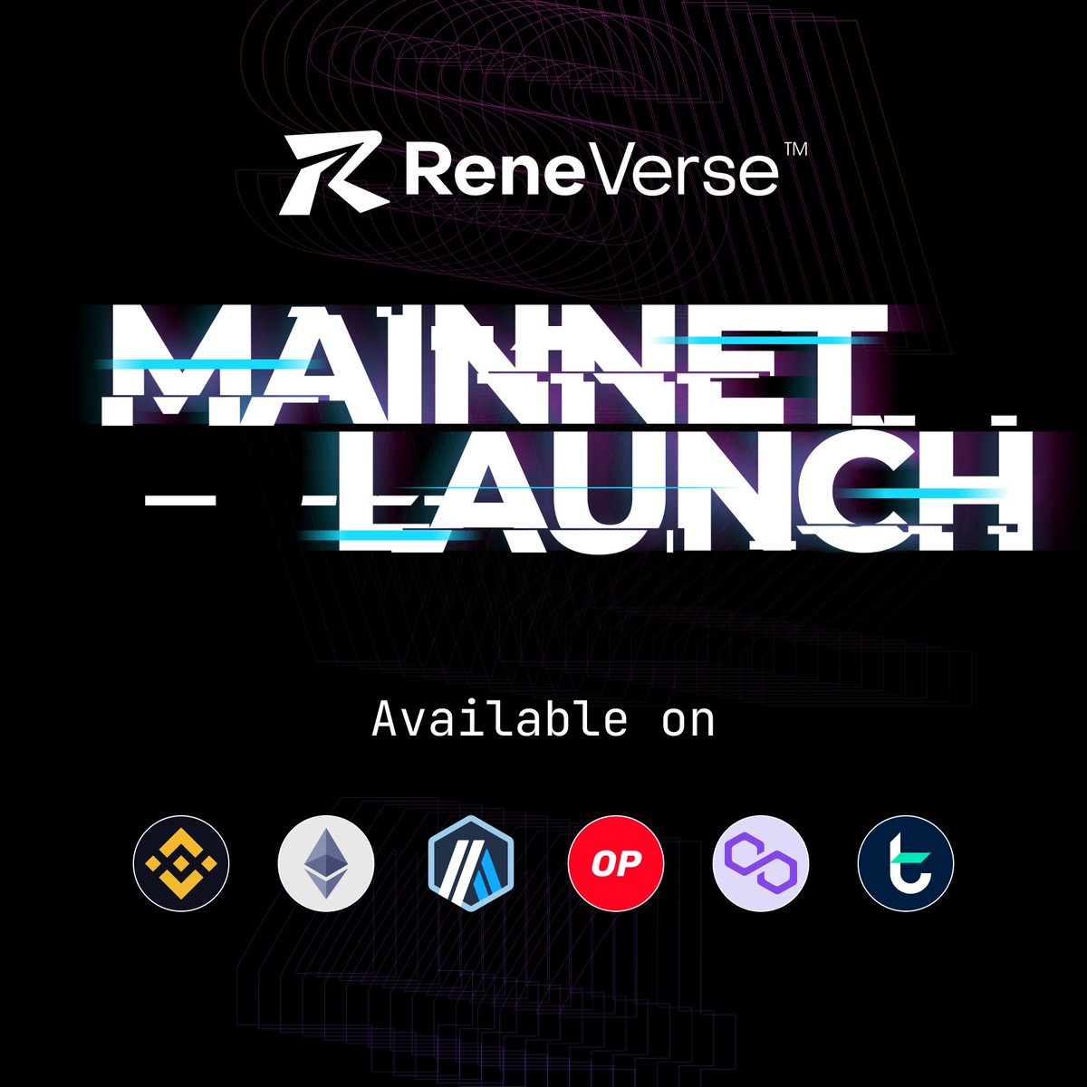ReneVerse_io's tweet photo. Exciting News! ReneVerse is officially LIVE on Mainnet @ethereum , @binance , @0xPolygon , @optimismFND , @arbitrum & @TomoChainANN !🎉🌐

After months of meticulous development and testing, ReneVerse is ready to unlock a whole new playbook for gamers, developers, and businesses to capture greater value from their gaming experiences. 

To learn more about the updates accompanying this Mainnet launch, like our latest feature that lets users top up their crypto balances with CC and other fiat payments, check out our latest blog post: https://t.co/Hq2CcXDcmm 

Ready to take your assets with you on your own gaming journey? Get started at https://t.co/MoTzFVD3tf