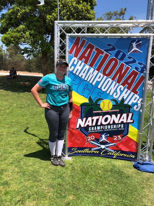 MaddieSimmerman's tweet photo. Thank you, @AL_Bolts2023, for letting me be a part of your team for the pgf in Cali! @PGFnetwork, thank you for a great tournament! Thank you to all the coaches who came to watch us play! 

@DukeSOFTBALL @Taylor_Wike_ @Coach_Cloer @OregonSB @syd_syd2 @lysssscat32 @RazorbackSB https://t.co/8ExnYQsD94