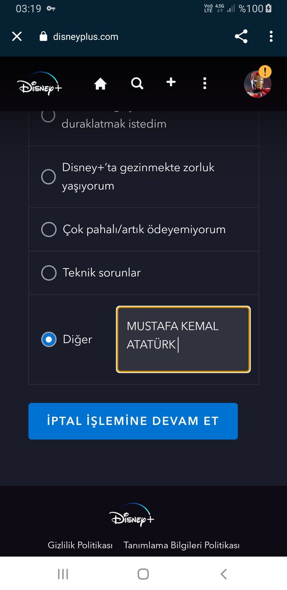 Güle güle @DisneyPlusTR belki ateş sönmez ama safımız belli...