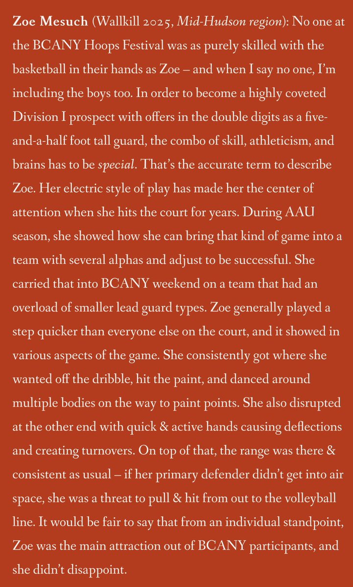 Thank you Jeff for the great write up about my girl <a href="/ZMesuch/">Zoe Mesuch</a>! <a href="/NYSTakeover/">Empire State Takeover</a> <a href="/WSHS_GirlsBball/">Wallkill Girls Basketball</a>