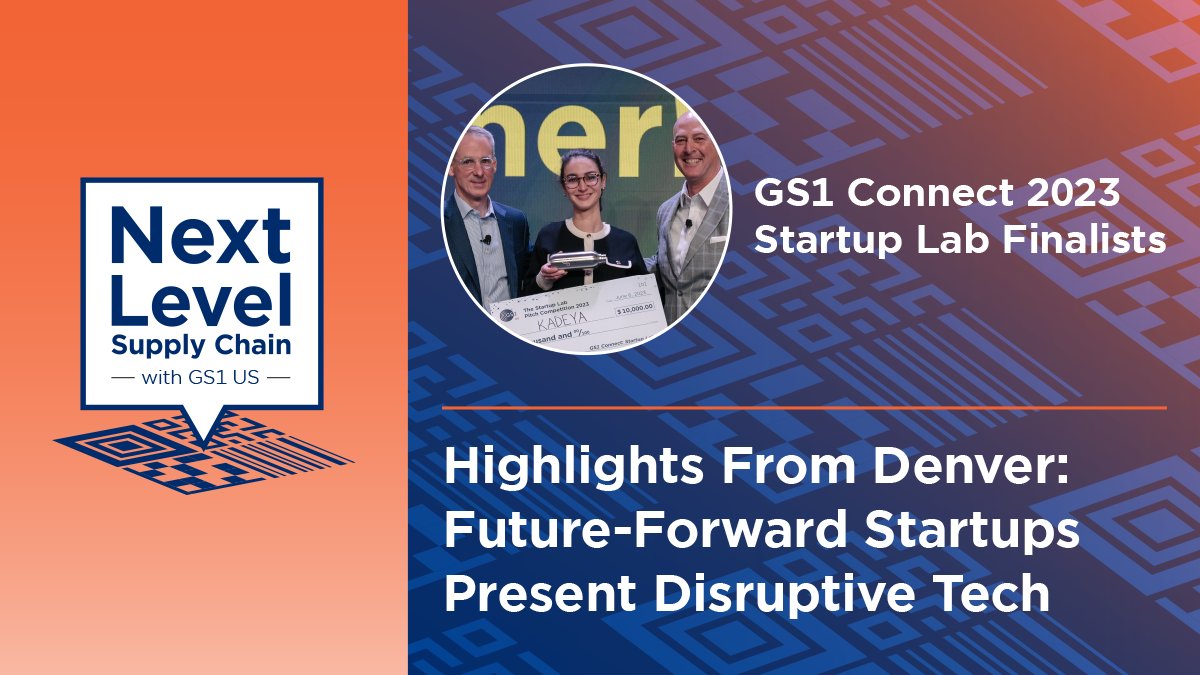 GS1_US's tweet photo. From edible #barcodes to #sustainable vending machines that dispense refillable containers, this year’s #StartupLab23 finalists join the #GS1USPod to share all about their #tech and how they’re making an impact on the #supplychain. Listen in! https://t.co/5wmnzKqkBe @GS1Connect https://t.co/O3Tzsag0gd