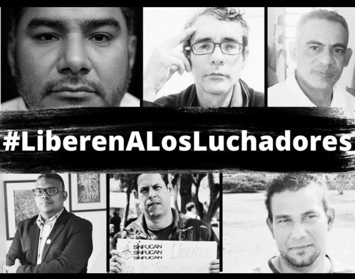 Rechazamos la condena en contra de los sindicalistas: 
Reynaldo Cortés, Alcides Bracho, Gabriel Blanco, Néstor Astudillo, Alonso Meléndez y Emilio Negrín.
Personas que exigían reivindicaciones laborales justas! 
#LiberenALosLuchadores