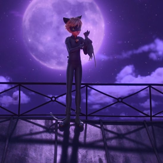 ambitiouschat's tweet image. #MiraculousSpoilers 
just the moon and two cats on a rooftop ʕ⁎̯͡⁎ʔ༄