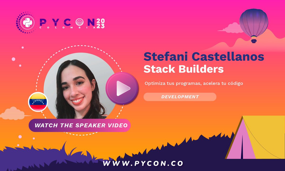 pyconcolombia's tweet image. Watch the video of Stefani Castellanos, she teaches us about &quot;Optimize your programs, speed up your code” 

youtu.be/mZqreHOBHKk

Follow her:

Github: github.com/fefi95 
LinkedIn: linkedin.com/in/stefani-cas…
Twitter: 

#PyconColombia2023 #Presencial