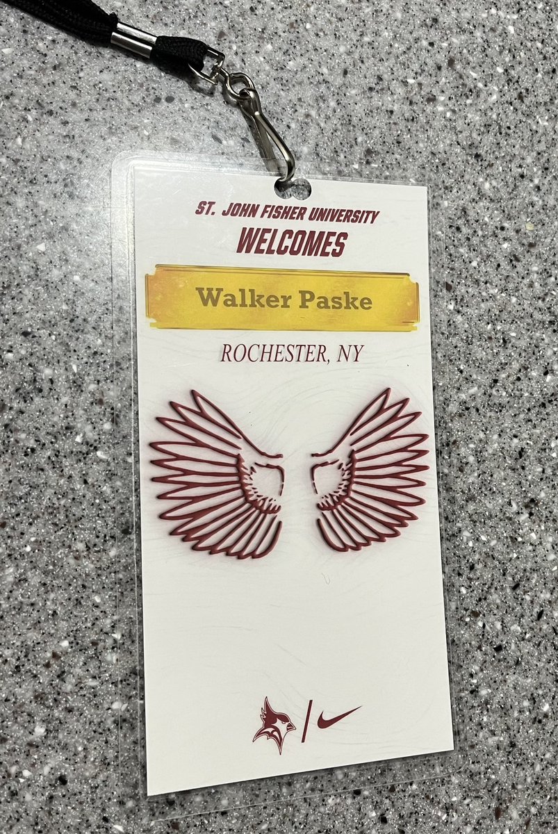 Wpaske7's tweet photo. Had a great tour at St. John Fisher! Thank you for the invite @Coach_Segala  @CoachVosburgh @chriskeyes16 https://t.co/ytTu6mlYWn