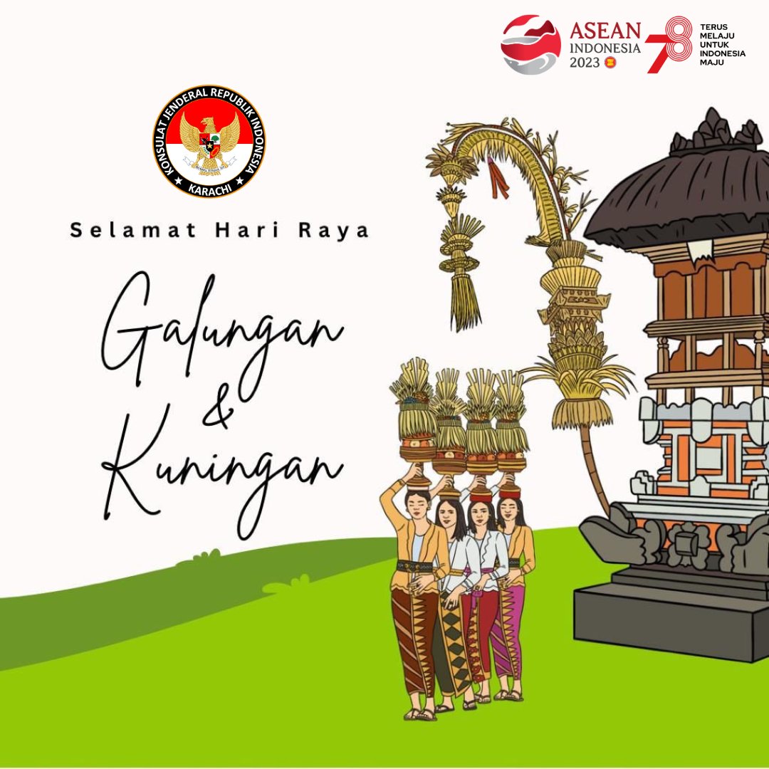 Konsul Jenderal RI Berserta Seluruh Staf KJRI Karachi Mengucapkan Selamat Memperingati Hari Raya Galungan dan Kuningan bagi seluruh umat Hindu di Tanah Air dan WNI di Pakistan yang merayakannya. 

#inidiplomasi 
#galungan #kuningan 
<a href="/kemlu_ri/">MoFA Indonesia</a>