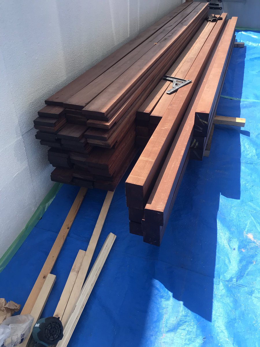 一年で1番暑い週にウッドデッキ工事スタートです！