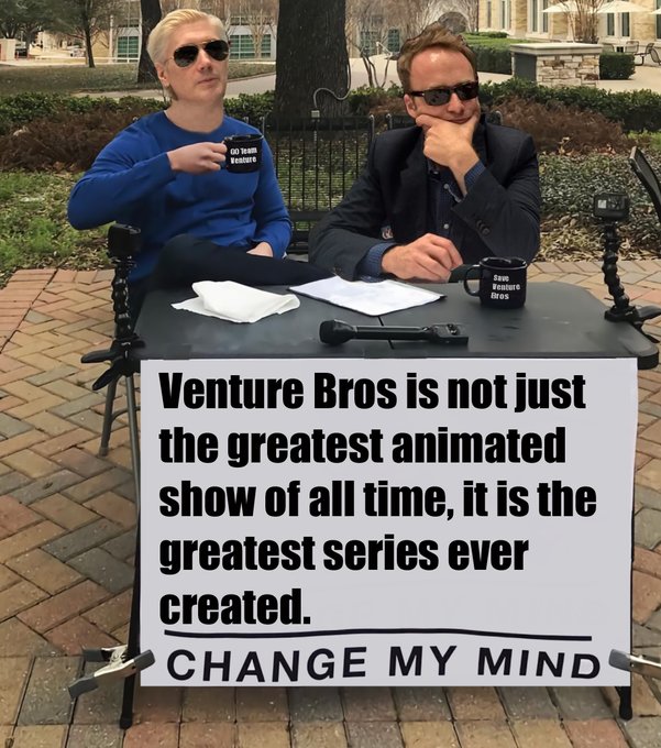 H_AllenVenture's tweet photo. #SaveVentureBros 

#GoTeamVenture #VentureBros #RadiantIsTheBloodOfTheBaboonHeart https://t.co/nxTzkTnRLW