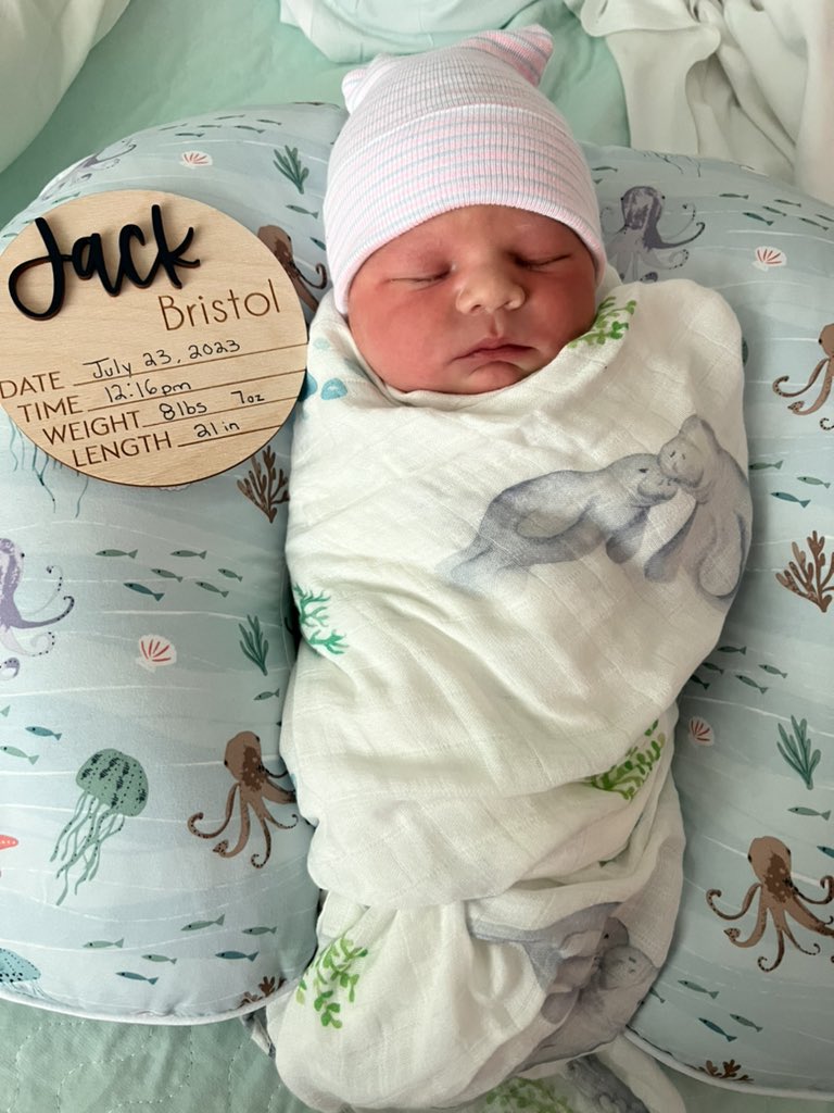 starberyblonde's tweet photo. He’s here and he’s perfect 😍 Jack Bristol Clark https://t.co/4KfztNTfum