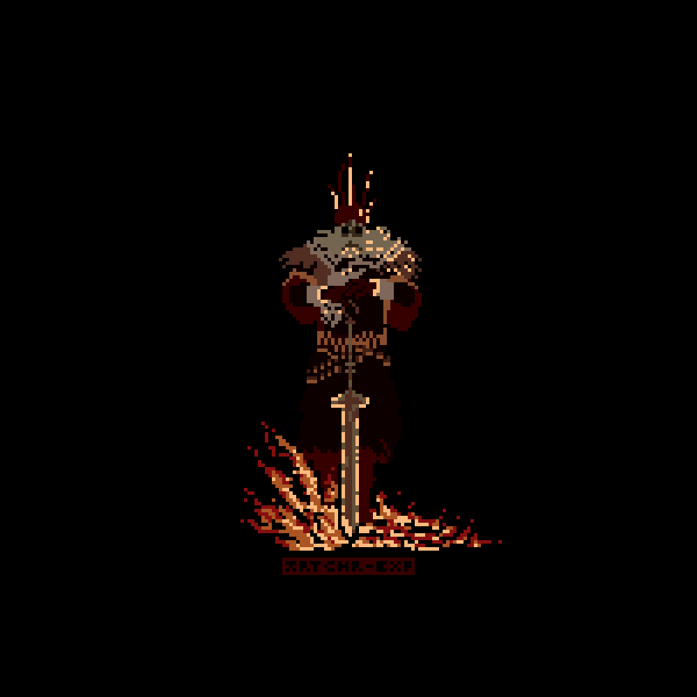 ExplosionMatcha's tweet image. I listened to 3 hours of plin plin plon while drawing this 
10/10 would do it again 
#pixel_dailies @Pixel_Dailies #DarkSouls #ドット絵