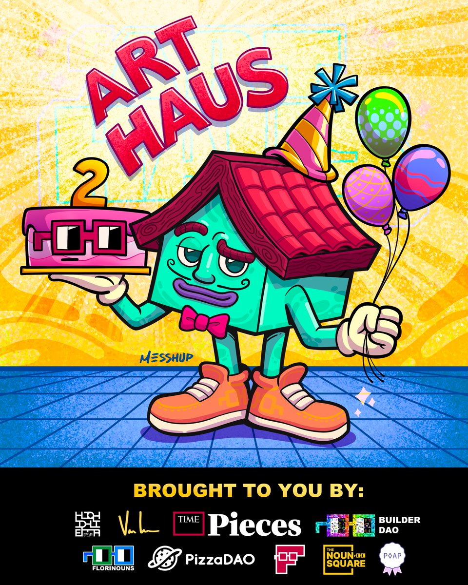 ⌐◨-◨ It’s a Haus Party! Celebrate the 2nd Nouniversary with @arthausdao and <a href="/coryvanlew/">Cory Van Lew</a> at <a href="/hodlergallery/">Hodler Gallery 🔲</a> in Miami! 

Tues Aug 8, 6-8 pm we are bringing nounish art vibes to the Wynwood to celebrate the 2nd birthday of <a href="/nounsdao/">Nouns</a> with live art creation by Cory Van Lew!