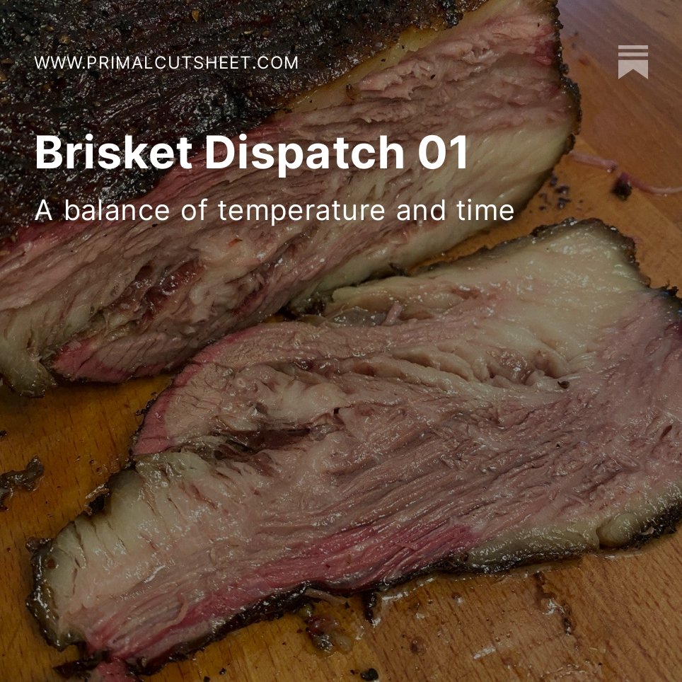 primalcutsheet's tweet photo. The August 2023 Primal Cut Sheet is live, talking through some of the latest methods and approaches I am using to make competition-grade brisket at home without breaking a sweat. https://t.co/XeHprU73Xr https://t.co/OBLDMhtJq7
