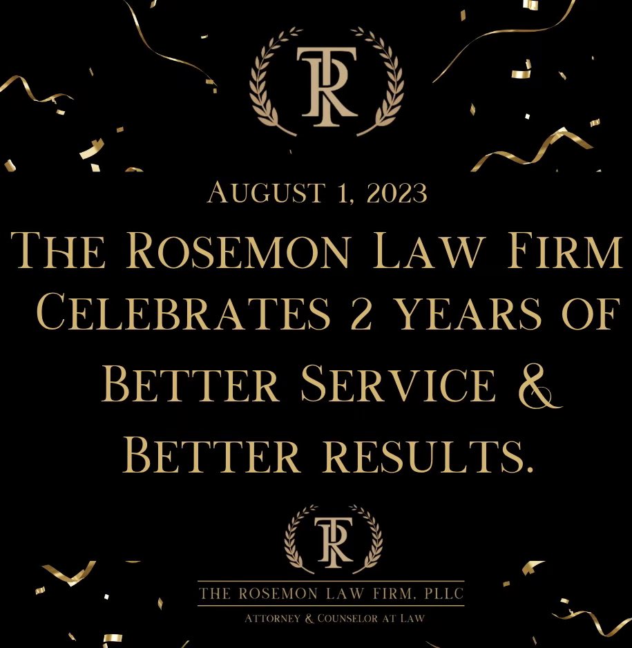 Today marks 2 years since I opened The Rosemon Law Firm, PLLC for business. It has truly been a pleasure, and I look forward to continuing to provide my clients “better service, better results!” Cheers to 2 years! #betterservice #betterresults