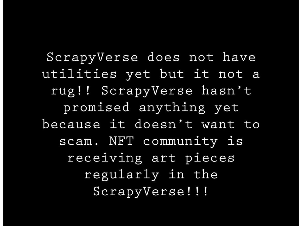 ashutoshrana_20's tweet photo. Everyone is welcomed in #ScrapyVerse!!!
I love each and everyone of you!!!
Letโs fking grow together!!!
Tag your friends and gang whom you want to be successful and wealthy!!!
#DreamBig and #StayBleassed๐
Spread positivity โค๏ธโค๏ธโค๏ธ https://t.co/wHD8hXzYIv