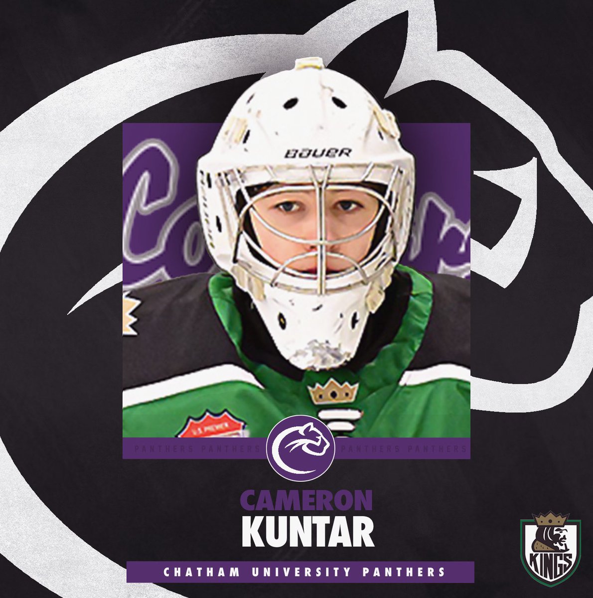 🚨 COMMITTED! 🚨

We are excited to announce NCDC Goaltender Cameron Kuntar (<a href="/CameronKuntar/">cameron kuntar</a>) has made his commitment to play College Hockey at Chatham University! Congratulations to Cam and his family! 

Full Story ➡️ southshorekings.com/news_article/s…