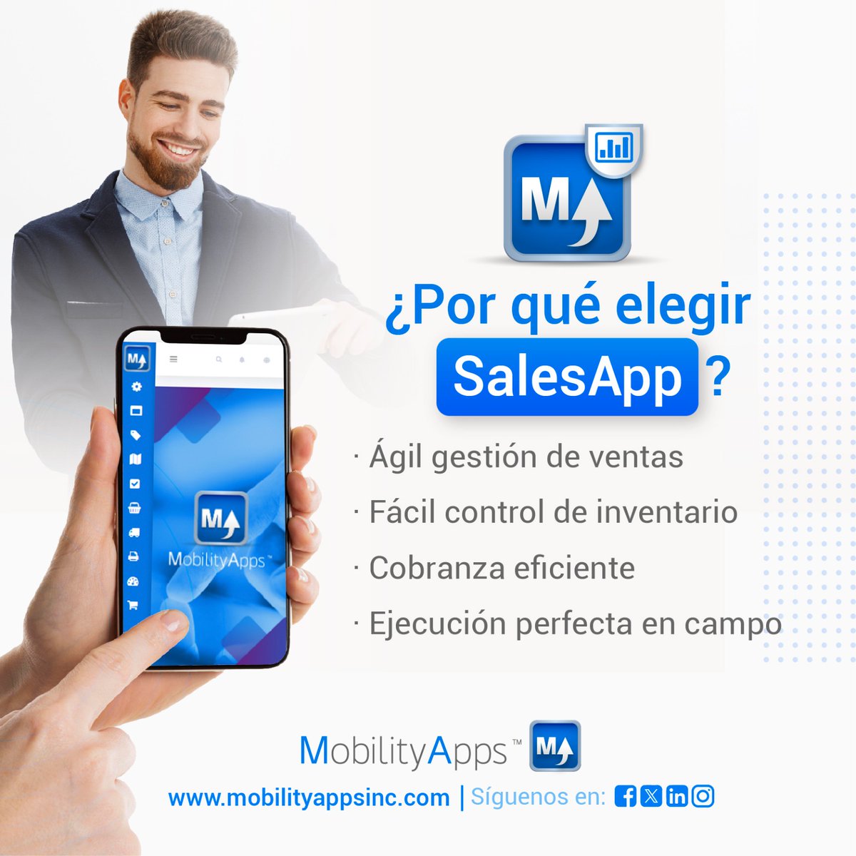 MobilityAppsInc's tweet photo. Conoce lo que SalesApp tiene para ofrecerle a tu negocio.
#ventas #negociosinteligentes #administracióndeempresas
Página web💻: https://t.co/3g0rycqbs8
Contacto 📧: socialnetwork@mobilityappsinc.com
#MobilityApps
#MovilizaTuNegocio
#gestiondeventas https://t.co/oSxpMHBbBn