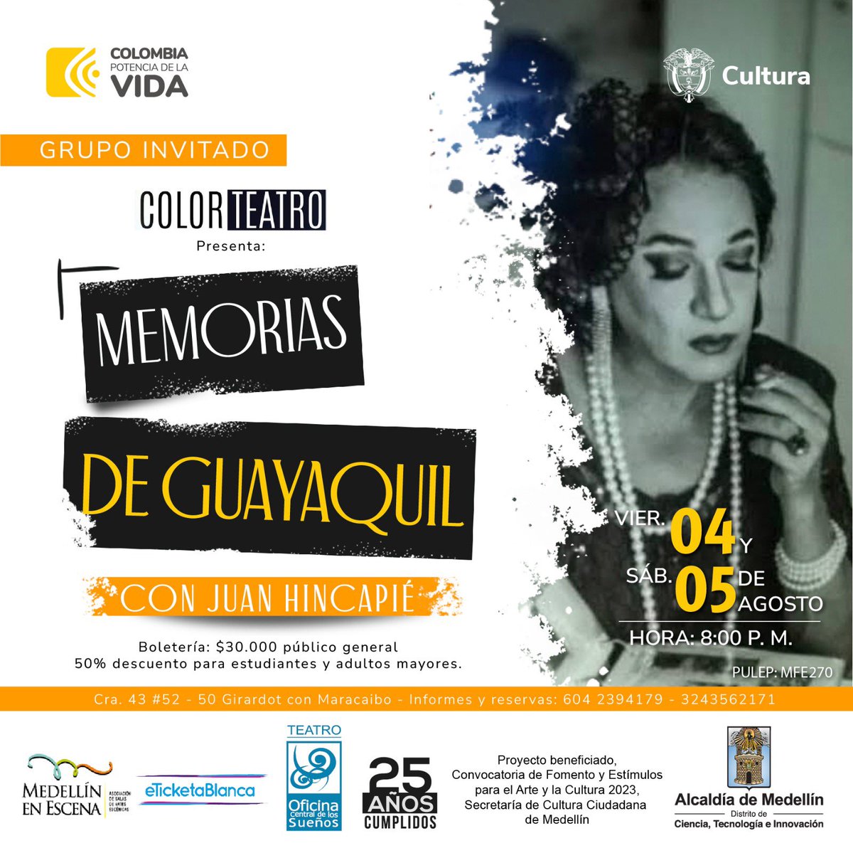 Esta semana tenemos como invitados el grupo Color Teatro con su obra "Memorias de Guayaquil" y la actuación de Juna Hincapié, un cita para disfrutar del teatro y sensibilizarnos sobre la realidades de la comunidad trans.

#Trans #Medellín #Cultura #lgtbiq🏳️‍🌈 #FinDeSemana #Teatro