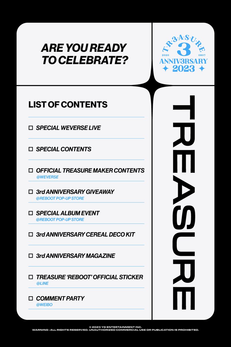 ygtreasuremaker's tweet photo. #TREASURE - [TR3ASURE ANNIV3RSARY 2023] POSTER

#트레저 #TR3ASURE_ANNIV3RSARY_2023 #20230807 #YG https://t.co/TlypEFwjYB