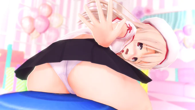イリヤちゃんとバランスボールでぱんつ 