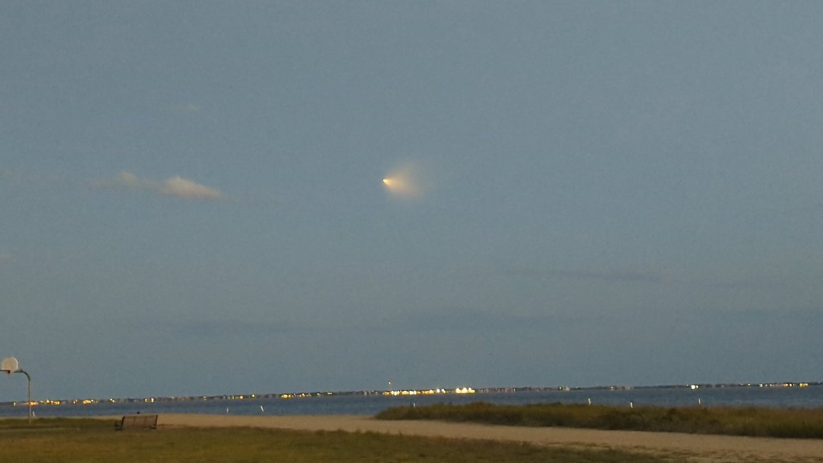 Antares rocket launch from Long Island south shore Hecksher State Park