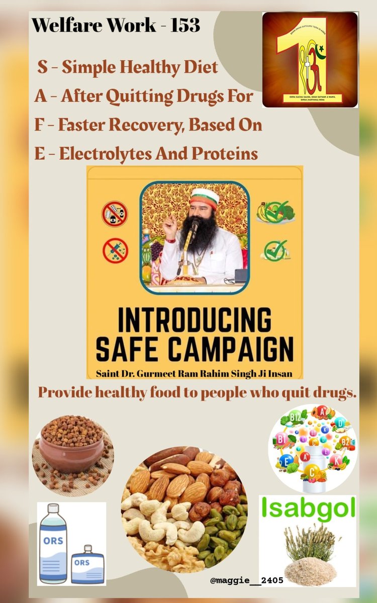 Ravneet Sekhon on X: Saint Dr Gurmeet Ram Rahim Singh ji Insan has started  #DepthCampaign to help the drug addicted persons to come out of clutches of  drugs by providing them proper