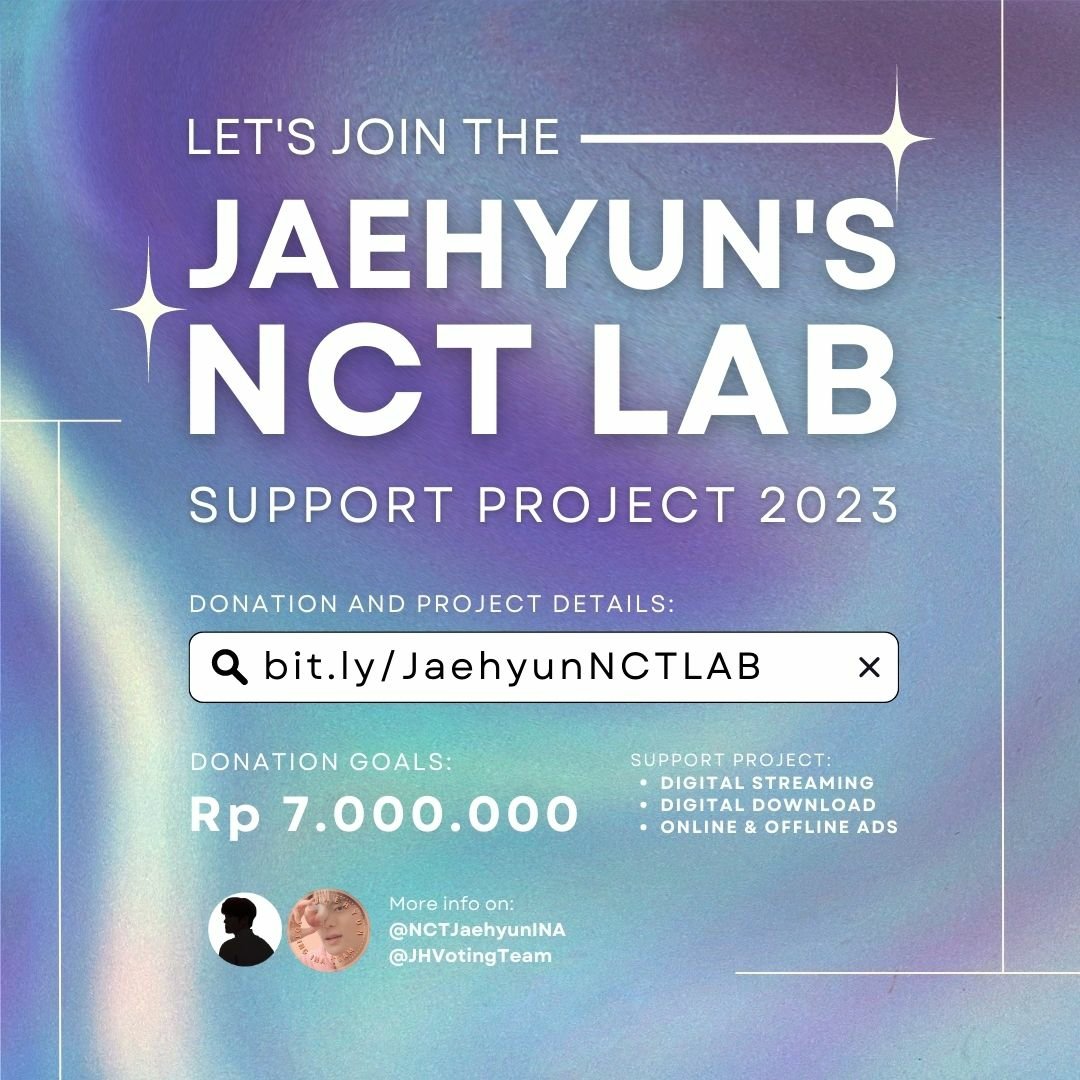 <a href="/JHVotingTeam/">Jaehyun Voting INA</a> &amp; <a href="/NCTJaehyunINA/">NCT Jaehyun Indonesia</a> PROUDLY PRESENT

A PROJECT FROM VALENTINES INDONESIA FOR “HORIZON” by JAEHYUN

Donasi akan digunakan untuk: 
- Digital download &amp; streaming 
- Online &amp; Offline ADS

Goals: Rp. 7.000.000

Details ⬇️
🔗 bit.ly/JaehyunNCTLAB

#JAEHYUN #재현 #NCT재현