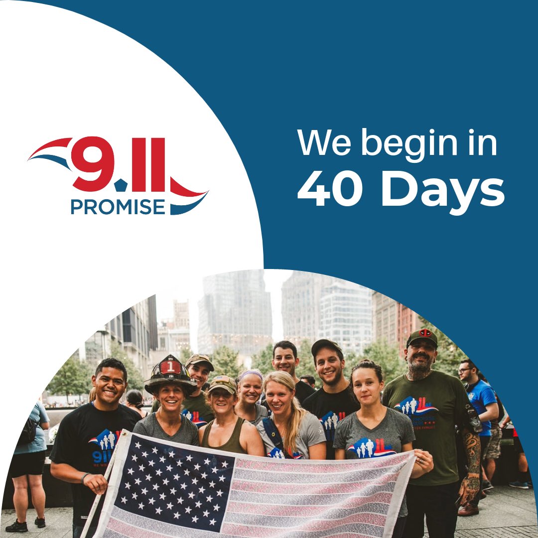 The911Promise's tweet photo. The countdown is on! 🏃🏼‍♀️ 🚴 

Our athletes will begin their journey from D.C. to New York or Shanksville, PA  on September 9th. 9.11 Promise athletes will run or bike approximately 200 miles to their respective 9/11 Memorials while raising money for our scholarship recipients. https://t.co/Mml73FmG5r